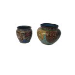 TWO EARLY 20TH CENTURY CHINESE CLOISONNÉ ENAMEL SPHERICAL JARDINIÈRES With fine decoration of