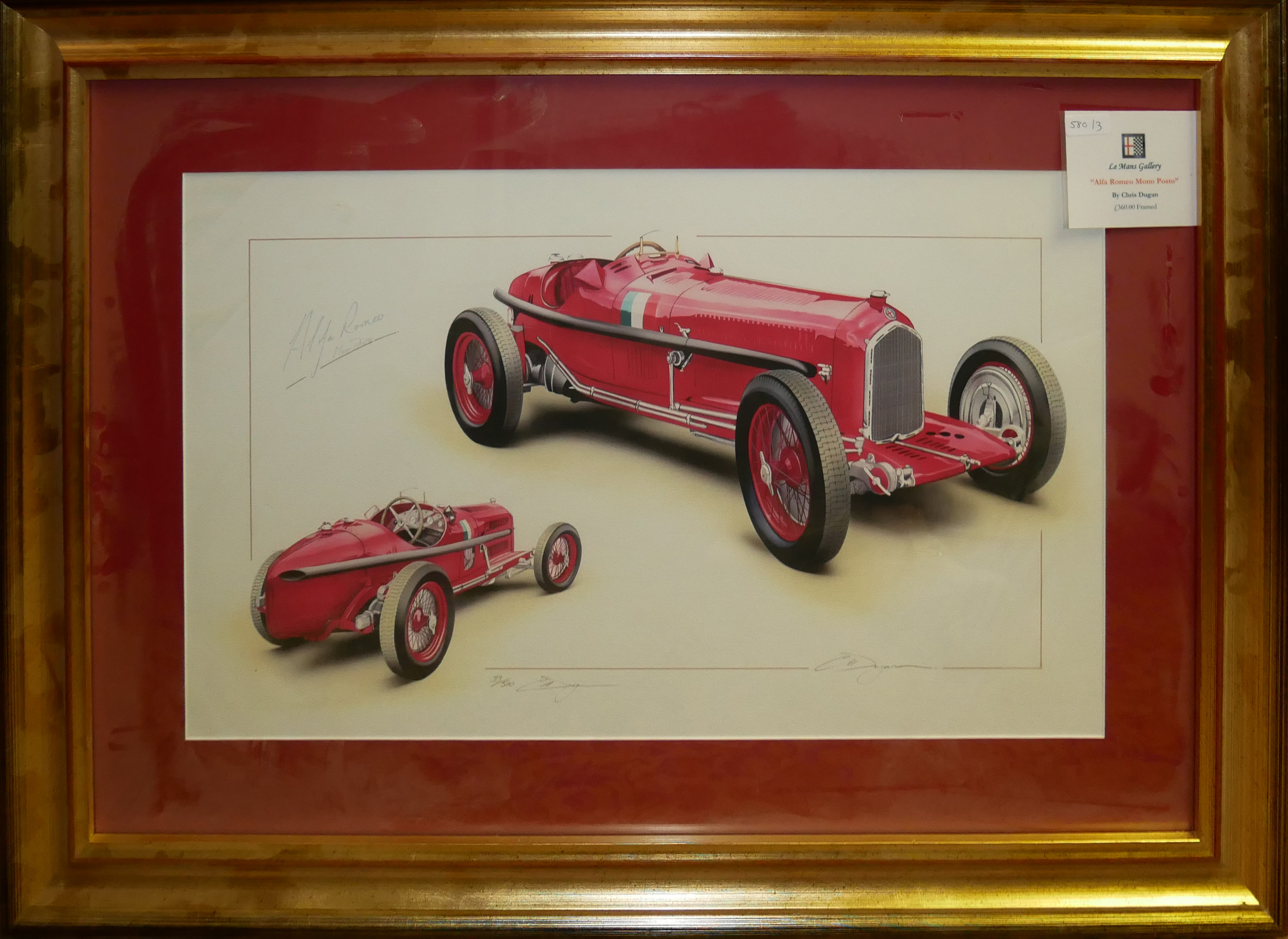 THREE VINTAGE LIMITED EDITION SIGNED MOTOR RACING PRINTS To include Sharknose at Spa by Juan - Image 6 of 6