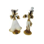 VENETIAN GLASS COMPANY, A PAIR OF MID 20TH CENTURY COLOURED GLASS FIGURINES Male and female