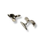 GEORG JENSEN, A PAIR OF VINTAGE DANISH SILVER GENT’S GEOMETRIC CUFFLINKS Marked number 214 with oval