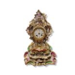 A HIGHLY DECORATIVE 19TH CENTURY PARIS HARD PASTE PORCELAIN ROCOCO STYLE MANTEL CLOCK Leroy a