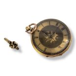 A VICTORIAN 18CT GOLD LADIES’ POCKET WATCH Having fine engraved decoration to outer case, gold