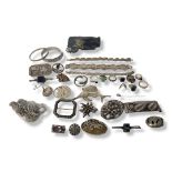 A COLLECTION OF VINTAGE SILVER AND WHITE METAL BROOCHES To include a sterling silver marlin fish