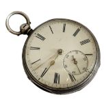A VICTORIAN SILVER GENT’S POCKET WATCH Having a subsidiary seconds hand and key wound mechanism,