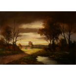 F. VAN BEECK, DUTCH, 20TH CENTURY LANDSCAPE OIL ON CANVAS Rural river scene, signed, together with