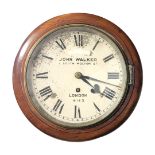 A 19TH CENTURY MAHOGANY WALL CLOCK, JOHN WALKER, 1 SOUTH MOLTON ST, LONDON NUMBERED 4143 With