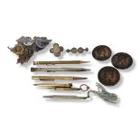 TWO SILVER QUEEN VICTORIA 'GOTHIC HEAD' COIN SET BAR BROOCHES Constructed from Indian 2 Annas coins,