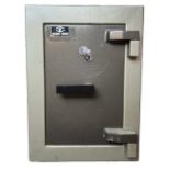 BARRY BROS SAFE Complete with two keys. (h 56cm x d 40.5cm x w 40.5cm)