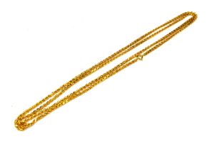 A 21CT GOLD STYLISED BELCHER LINK NECKLACE/CHAIN. (length 87cm, 20.4g)