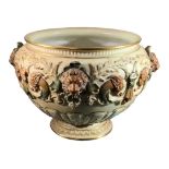 ROYAL WORCESTER, A LARGE EDWARDIAN BLUSH IVORY JARDINIÈRE Moulded in Renaissance style with four