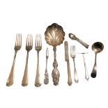 RICHARD CROSSLEY, 1790, A COLLECTION OF GEORGIAN AND LATER SILVER FLATWARE Comprising three