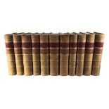 SIR EDWARD BULWER LYTTON, 19TH CENTURY COLLECTION OF ELEVEN NOVELS HAVING MARBLED, GILT AND TOOLED