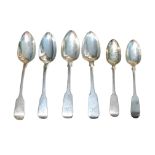 SIX GEORGE III & VICTORIAN SILVER SPOONS, HALLMARKED SOLOMON HOUGHMAN, LONDON, 1811 John Lias,