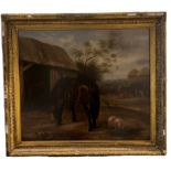 ATTRIBUTED TO MARTIN THEODORE WARD, BRITISH, 1799 - 1874, 19TH CENTURY OIL ON CANVAS Farmyard scene,
