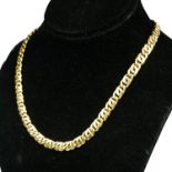 AN ITALIAN 18CT GOLD CURB LINK NECKLACE. (length 46cm, 31.6g)