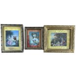 THREE MINIATURE PAINTINGS, AFTER FRANCPIS BOUCHER AND NICHOLAS LANCRET To include a portrait of