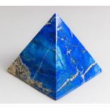 A LAPIS LAZULI PYRAMID 1.3KG (h 10.5cm x w 10.5cm x d 10.5cm)