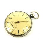 A VICTORIAN SILVER GENTâ€™S POCKET WATCH Open face cream tone dial with subsidiary seconds dial, key