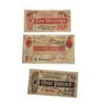 A COLLECTION OF BRITISH TEN SHILLING AND ONE POUND BANKNOTES To include a forged ten Shilling