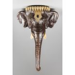 ANTHONY REDMILE, LONDON, A RARE 1980S CONSOLE TABLE IN THE FORM OF AN ELEPHANT HEAD. Anthony Redmile