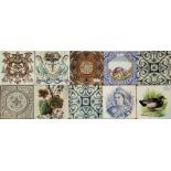MINTON AND HOLLINS, STOKE-ON-TRENT, A MIXED SELECTION OF AESTHETIC MOVEMENT TILES Consisting of