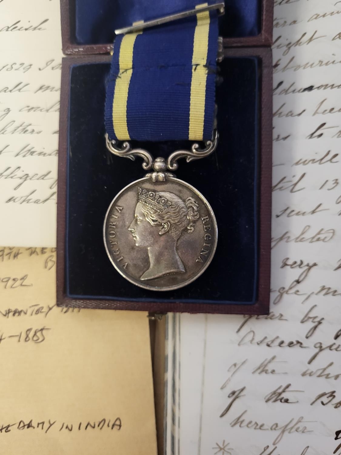 A RARE VICTORIAN SILVER 'BATTLE OF MOOLTAN' WAR MEDAL AND ASSOCIATED EPHEMERA Awarded to Major - Image 2 of 5