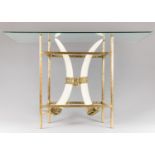 HENRI FERNANDEZ, A SPECTACULAR TUSK CONSOLE TABLE. Designed and manufactured by Henri Fernandez in