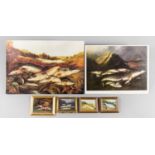 SIX LATE 20TH CENTURY FISHING PRINTS INCLUDING TWO LARGE PRINTS BY HENRY LEONIDASÂ ROLFEÂ (