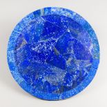 A LAPIS LAZULI VENEERED PLATE OR SERVING PLATTER (38.5cm)