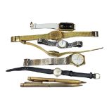 A COLLECTION OF VINTAGE FASHION WATCHES To include a gold plated Rotary and Corvette gentâ€™s