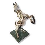 A 20TH CENTURY ITALIAN DESIGN MODEL, A STANDING HORSE Covered with .925 Sterling silver, bearing