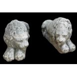 AFTER ANTONIO CANOVA, ITALIAN, 1757 - 1821, A LARGE PAIR OF 19TH CENTURY GARDEN SCULPTED STONE