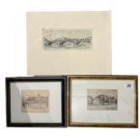 LLEWELLYN PETLEY JONES, CANADIAN, 1908 - 1986, THREE 20TH CENTURY ETCHINGS Views of Windsor to