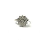 AN 18CT WHITE GOLD AND DIAMOND CLUSTER RING The central round cut diamond surrounded by graduated