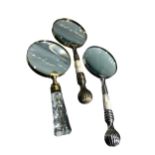 THREE LARGE VINTAGE STYLE MAGNIFYING GLASSES. (length 26cm)