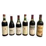 SIX BOTTLES OF 1980’S ITALIAN, FRENCH AND PORTUGUESE VINTAGE RED WINER To include a Guerrieri-