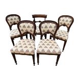 MANNER OF GILLOWS, A SET OF FOUR 19TH CENTURY ROSEWOOD DINING CHAIRS With upholstered seats and