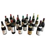 A COLLECTION OF TWENTY VARIOUS VINTAGE BOTTLES OF FRENCH WINE To include Château Chasse-Spleen,