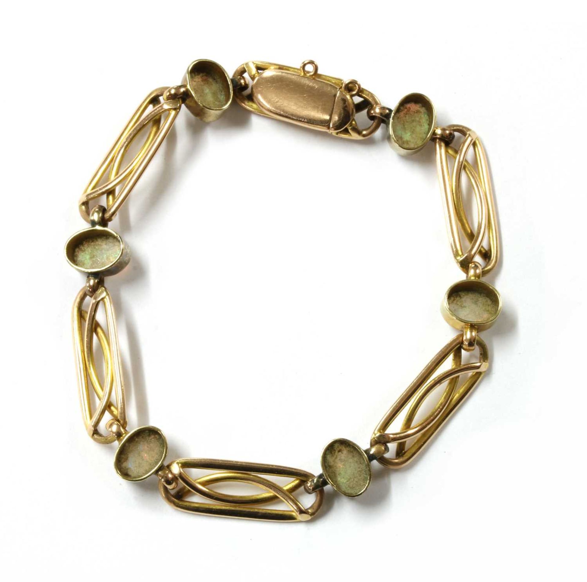 A gold opal bracelet, - Bild 2 aus 3