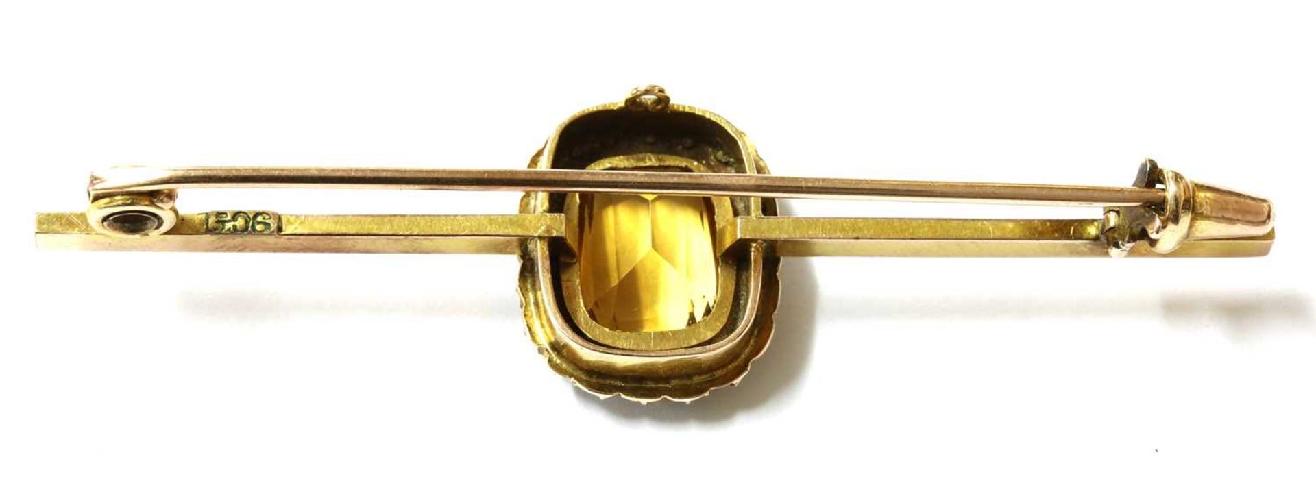 A gold citrine and split pearl brooch, - Image 2 of 2
