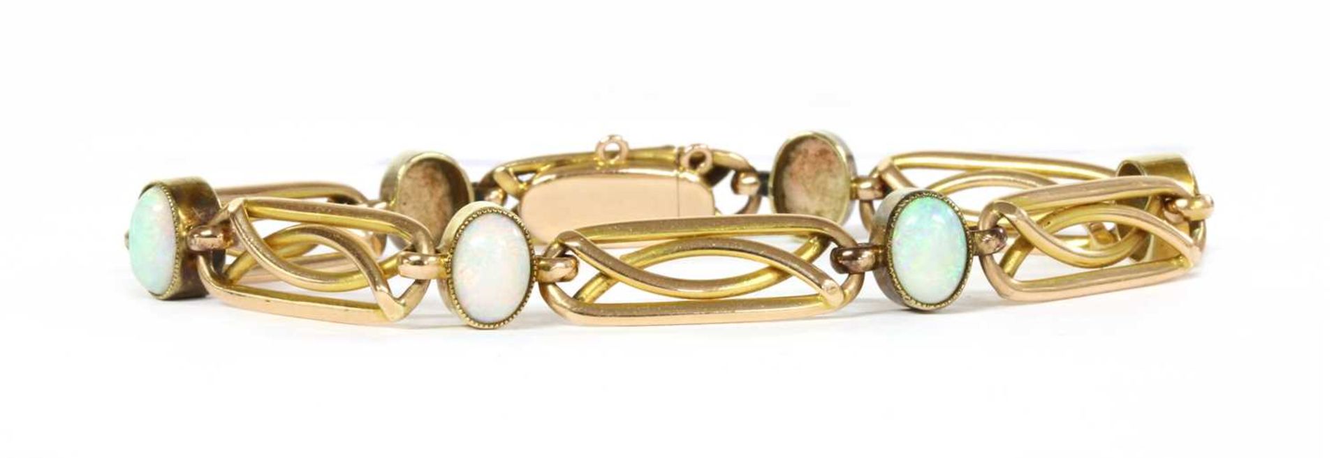 A gold opal bracelet,