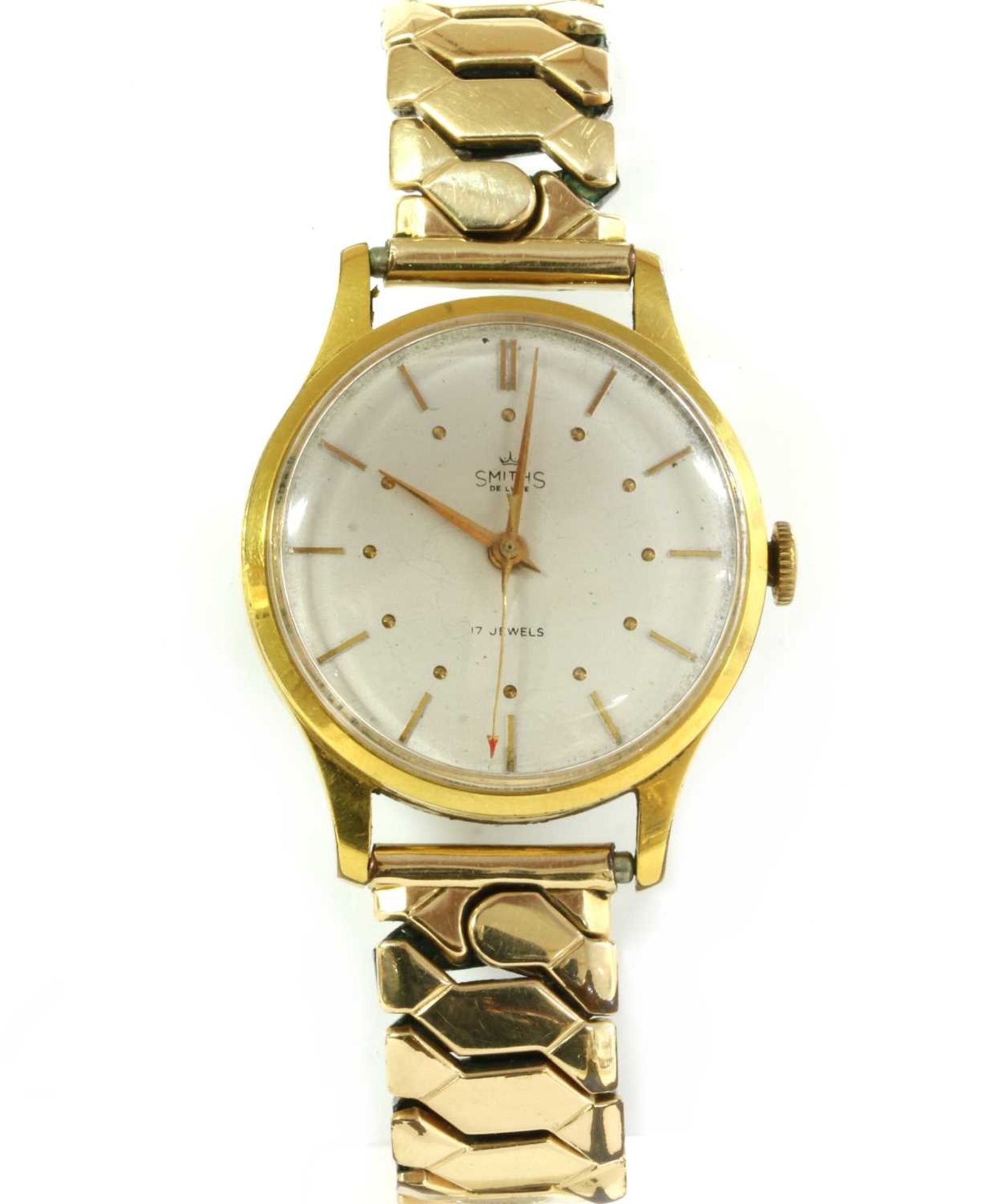 A gold plated Smiths 'De Luxe' mechanical bracelet watch,