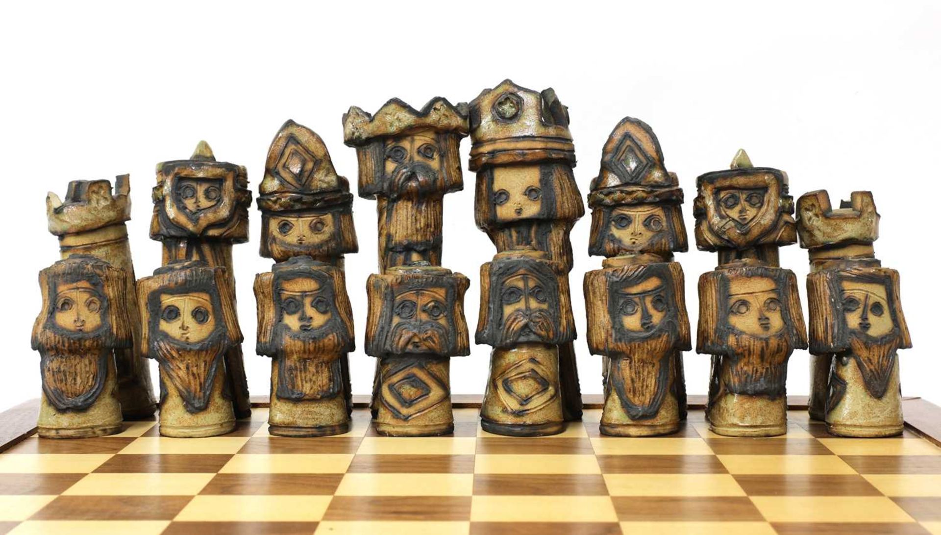 A studio pottery chess set, - Bild 9 aus 9