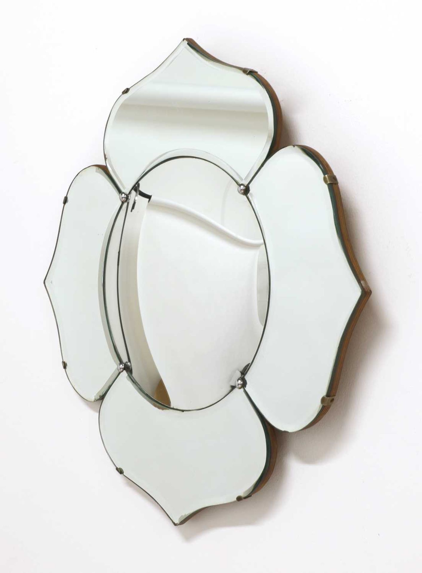 An Art Deco flower mirror,