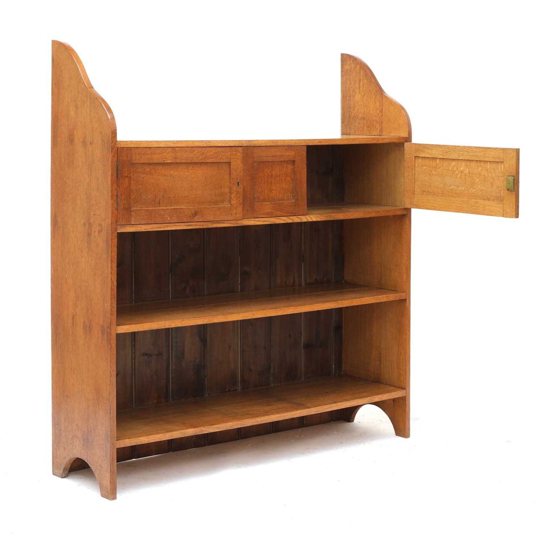 An Heal's-style oak open bookcase,
