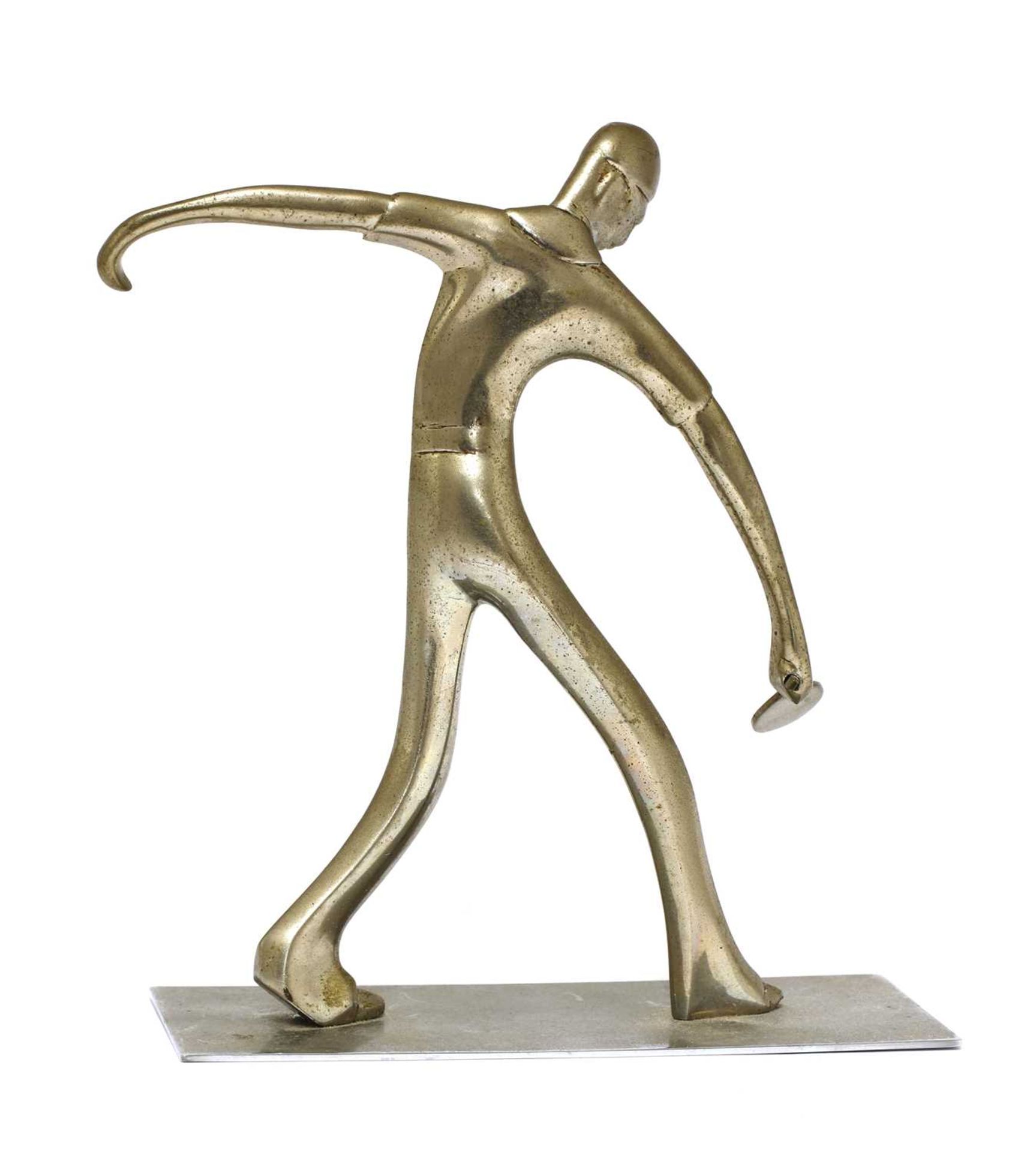 A Hagenauer silvered figure of a tennis player, - Image 3 of 4