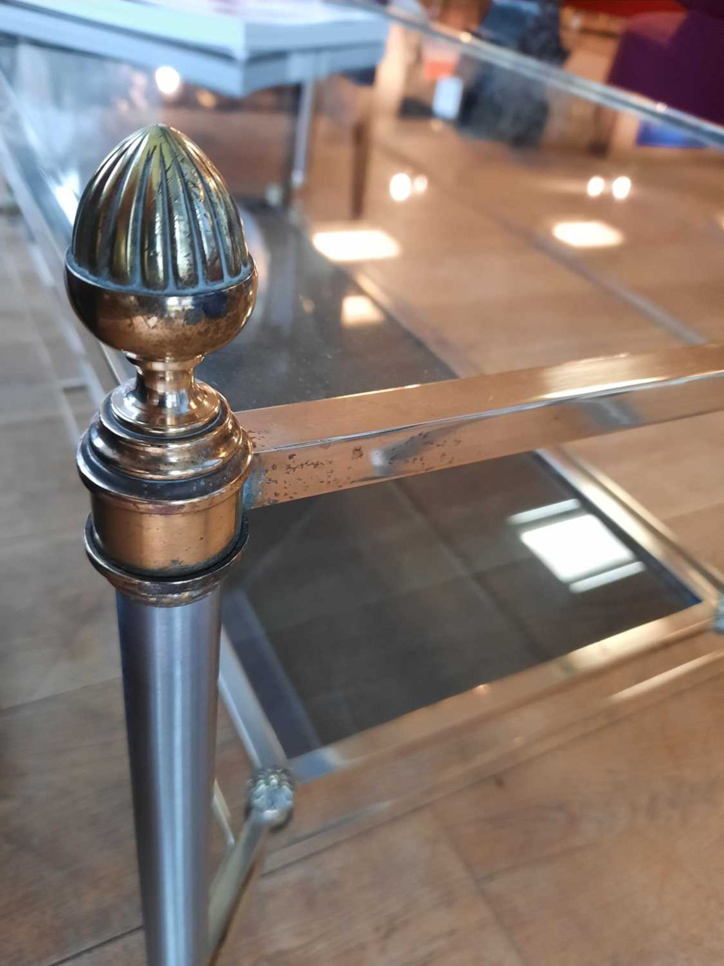 A brass and chrome coffee table, - Bild 2 aus 4