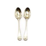 Two 18th century silver teaspoons,