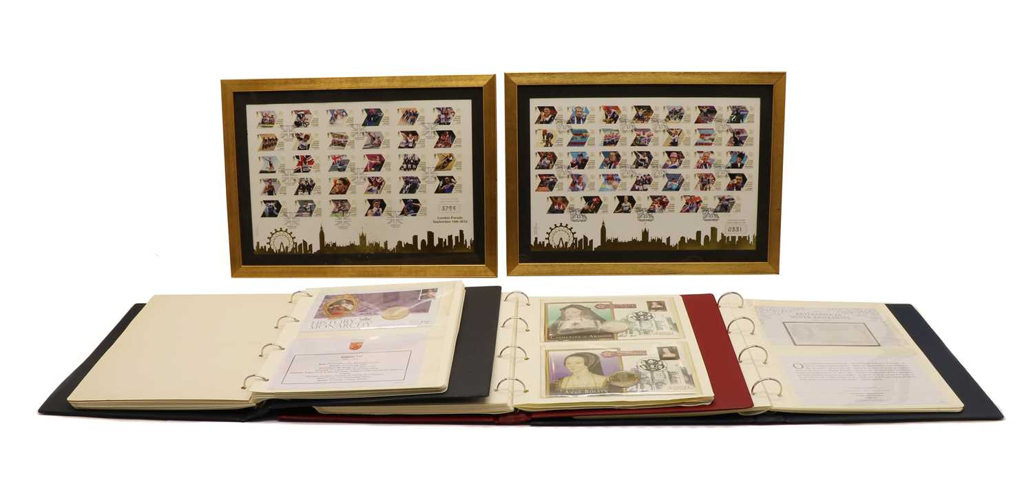 Ten albums of QEII Commemorative coin covers GB and Commonwealth,