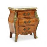 A Louis XV style kingwood petit commode,